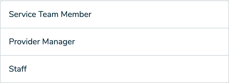 The User level dropdown when adding a user, listing the roles you can assign.